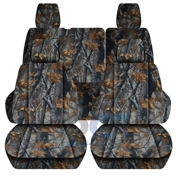 Fits 2013-2018 Jeep Wrangler JK 4Door Camo Seat Cvrs:Gray Real Tree - Fr&Rr Split Bench