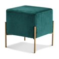 thumbnail image 1 of Meridian Furniture Isla Contemporary Velvet Ottoman/Stool in Green, 1 of 4