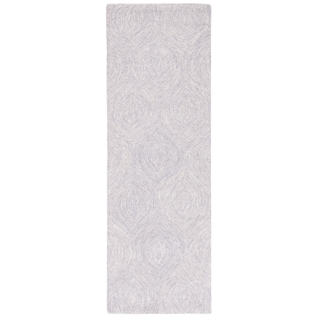 SAFAVIEH Micro-Loop Catrine Abstract Ogee Wool Area Rug, Silver/Ivory, 4' x 6'