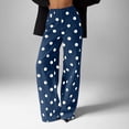 thumbnail image 7 of Hvogkswy Wide Leg Jeans for Women Trendy High Waisted Floor-Length Jeans Polka Dot Loose Stretchy Denim Pants with Pockets, 7 of 7