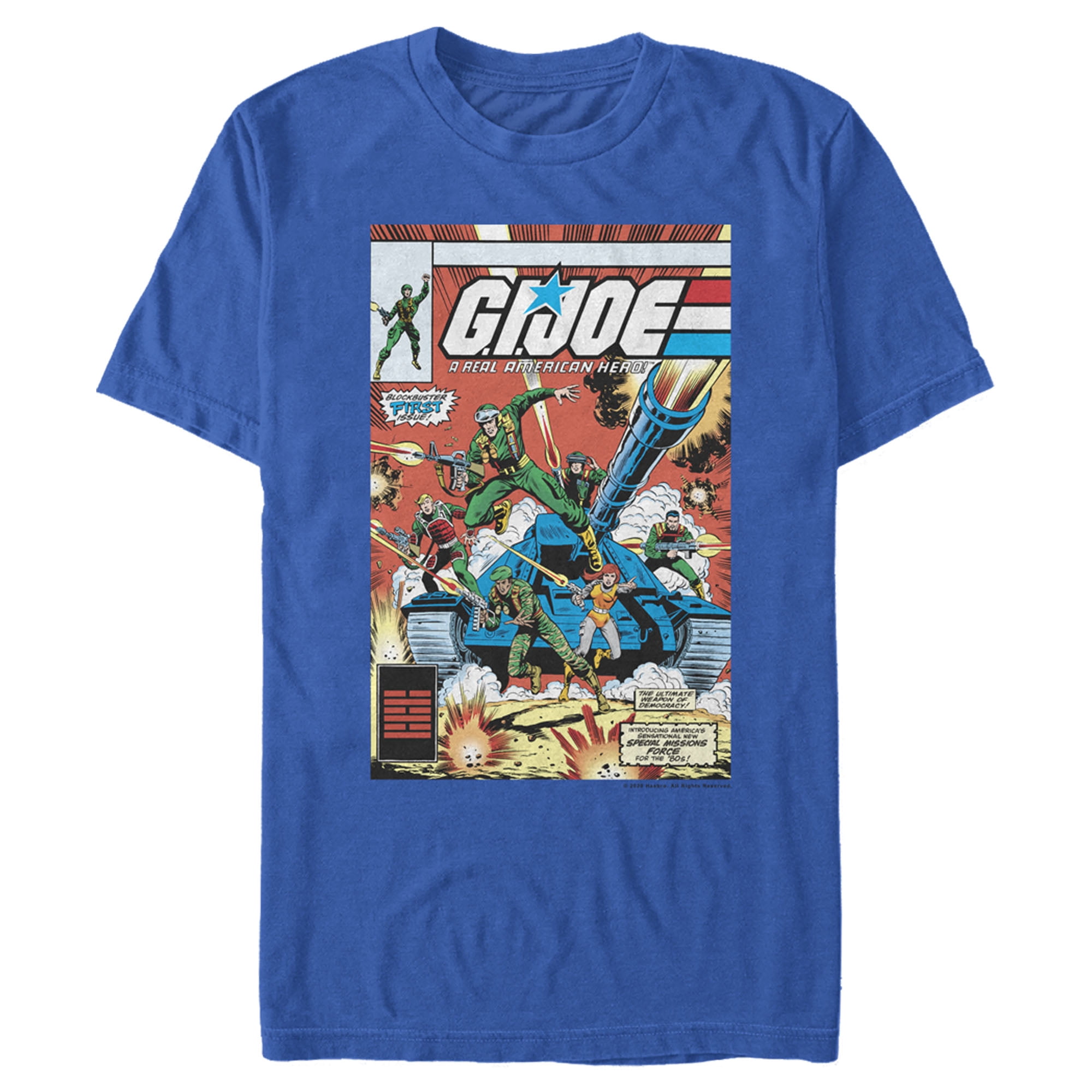 G.I. Joe Men's GI Joe Comic Cover Graphic Tee Royal Blue Small