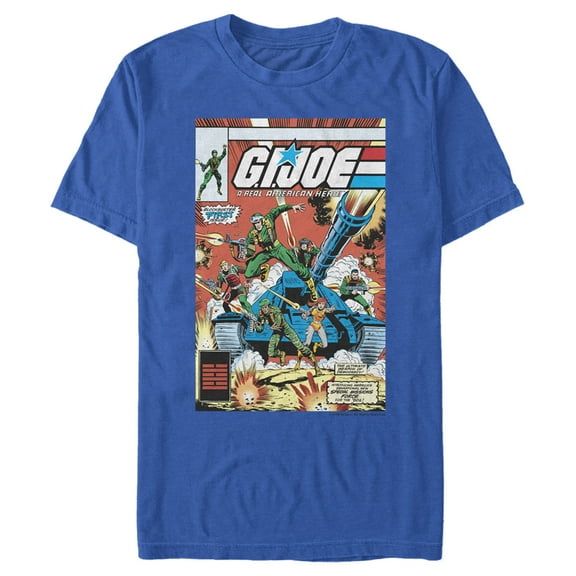 Men's GI Joe Comic Cover Graphic Tee Royal Blue 2X Large