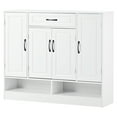 thumbnail image 4 of Sleek and Modern Shoe Cabinet with Adjustable Shelves,  Space-saving Design Side Board for Various Sizes of Items, White, 4 of 17