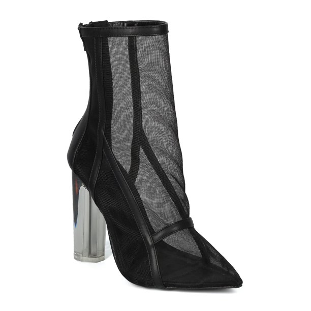 pointed perspex block heels