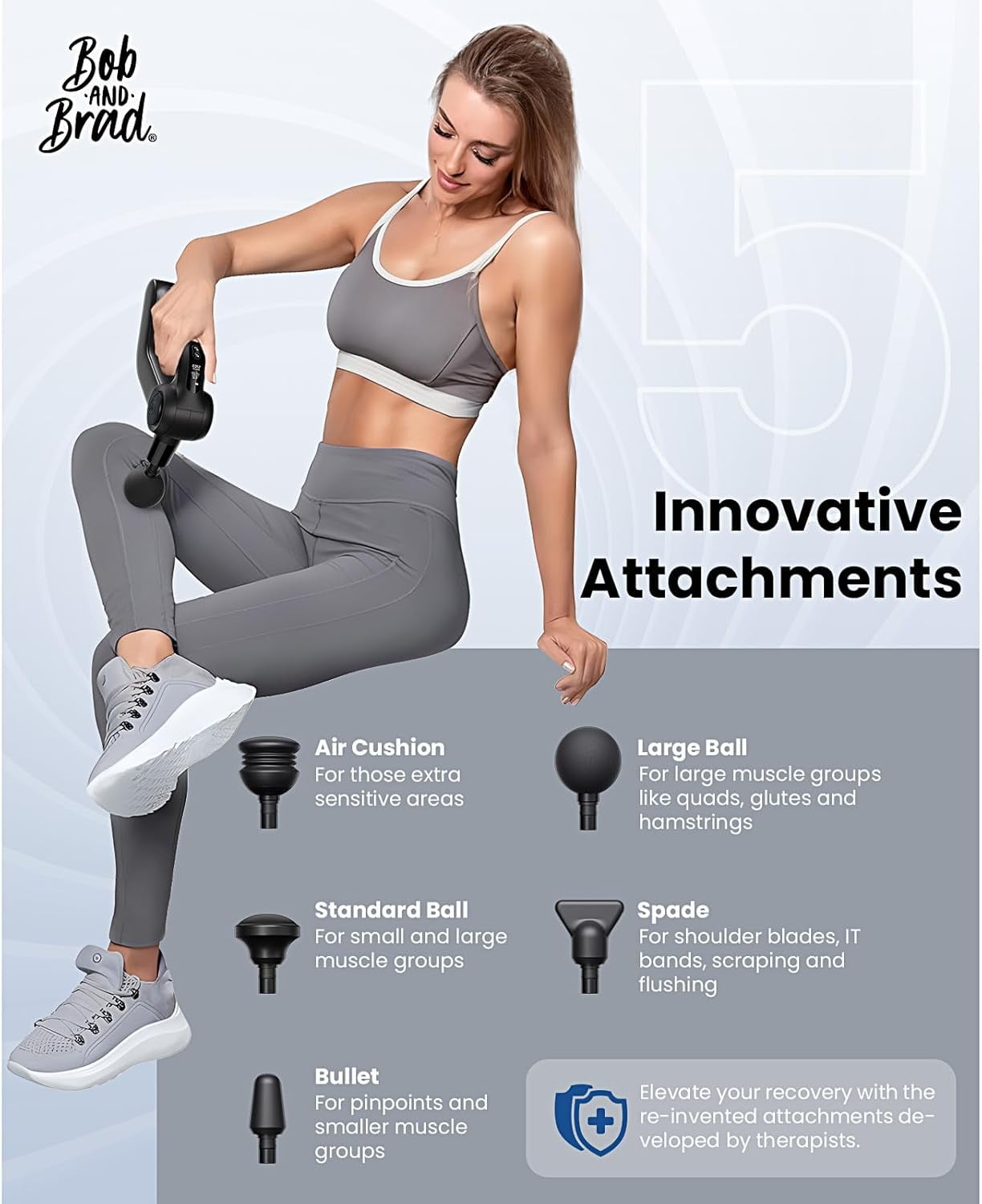 Bob and Brad Handheld D5 Pro Massage Gun,Deep Tissue Percussion Pain Relief & Muscle Relax Muscle Massage Gun with Enhanced Power for Athletes Home Gym Idea Gift