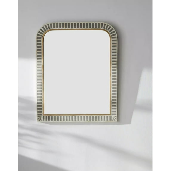 Waterfall Inlay Mirror, Waterfall bone inlay mirror, targua bone inlay wall mirror, bone inlay mirror, Inlay Wall mirror