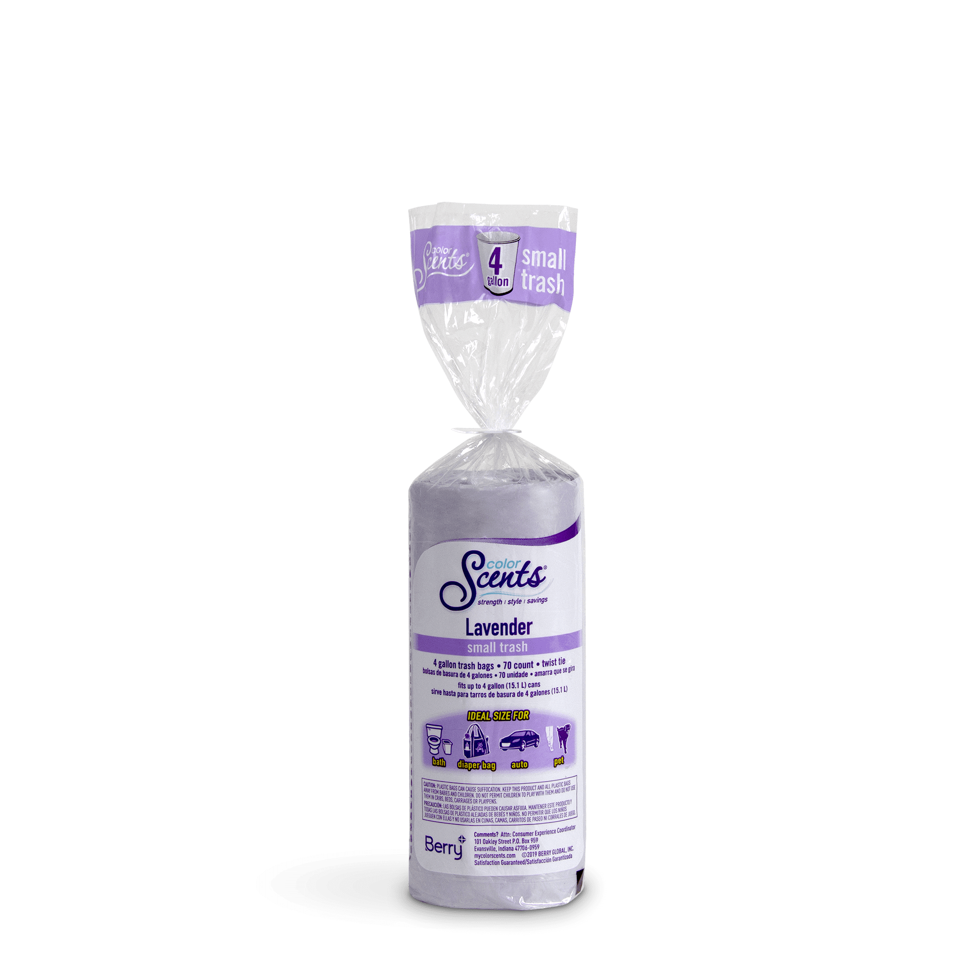 Color Scents® Lavender 4 Gallon Twist Tie Trash Bags - 70 Count at