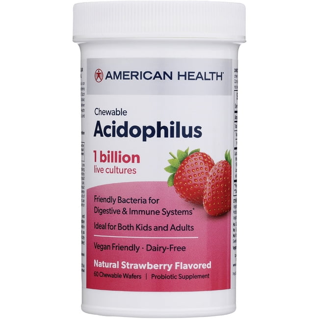 American Health Chewable Acidophilus Natural Strawberry