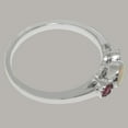 thumbnail image 5 of LBG British Made 14k White Gold Natural Opal & Ruby Womens Promise Ring - 33 size options - Size 9.5, 5 of 7