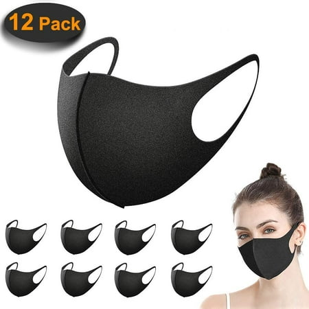 Download Pack Of 12 Dust Face Mask Fashion Unisex Face Masks Reusable And Washable Mask For Running Cycling Skiing Outdoor Activities Black Walmart Canada PSD Mockup Templates