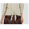 thumbnail image 3 of Style & Co. Womens Petites Knot-Front Heathered Sweatshirt Beige PM, 3 of 3