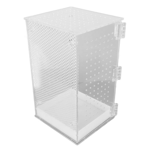 Reptile Terrarium , Safe Waterproof Ventilation Hole Acrylic Reptile Box Easy Cleaning Transparent For Hermit Crab For Snake S,M,L
