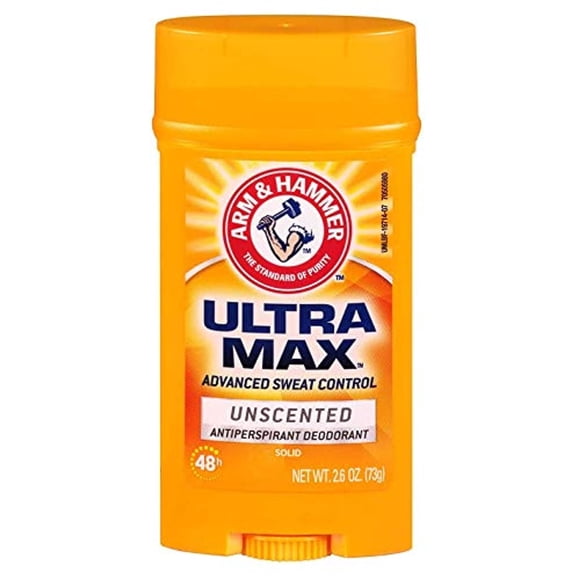 Arm & Hammer Deodorant 2.6 Ounce Solid Ultra Max Unscented (76Ml) (3 Pack)
