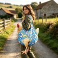 thumbnail image 6 of Waterproof Poultry Carrier Bag With Leg Hole, Floral Printed Breathable Chicken Sling Tote, Comfortable Farm Transport Handbag For Hens Small Geese Vet Visits Farm Travel, 6 of 8