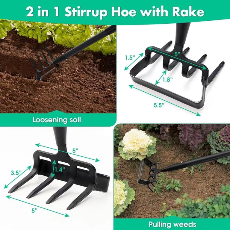 Yeyebest Stirrup Hoe and Cultivator, 62" Adjustable Handle photo 2