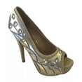 thumbnail image 2 of Gold Color Glitter Women's Platform Heels, 2 of 5