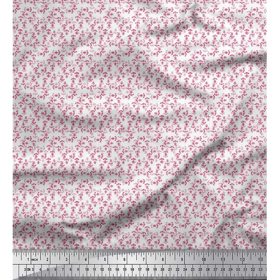 Soimoi Poly Georgette Fabric Anchor Hook Shirting Fabric Prints by Yard 42 Inch Wide