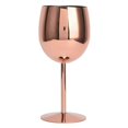 thumbnail image 1 of Copa de vino tinto de 350 ml, de acero inoxidable, tipo cáliz, con acabado titanizado, ideal para cócteles, champán, fiestas y bares., 1 of 4