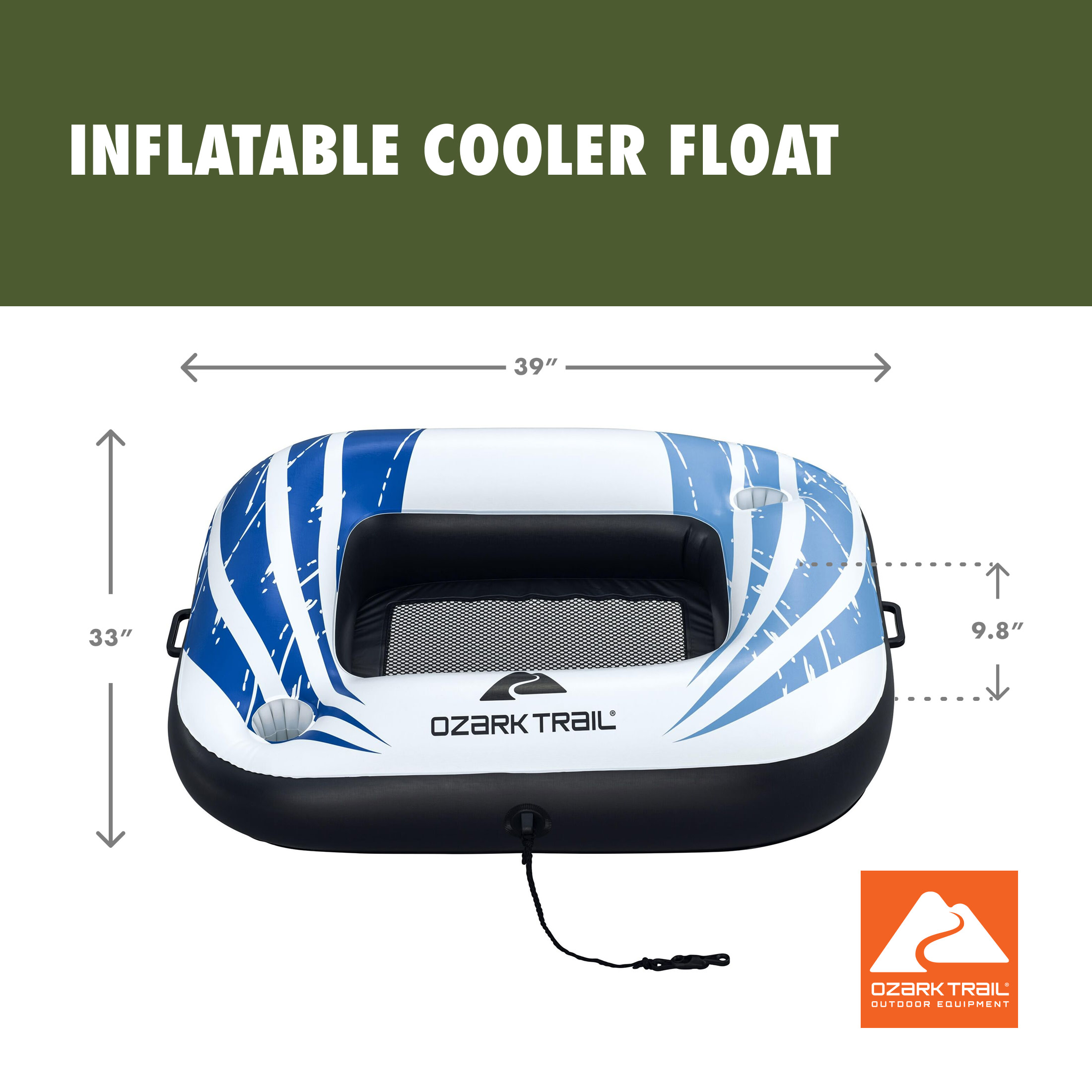 Flotador para hielera Ozark Trail, azul y blanco 2