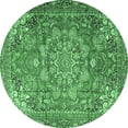 thumbnail image 1 of Ahgly Company Indoor Round Medallion Emerald Green Traditional Area Rugs, 5' Round, 1 of 4