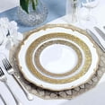 thumbnail image 6 of Efavormart 10 Pack |10" White Disposable Plates Round Salad Plates with Gold Hammered Rim, 6 of 11