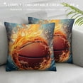 thumbnail image 3 of Nawypu  Home Décor Super Soft Short Plush Square Throw Pillow Case Sofa Cushion Cover with Invisible Zipper No Insert- Basketball Theme, 3 of 5