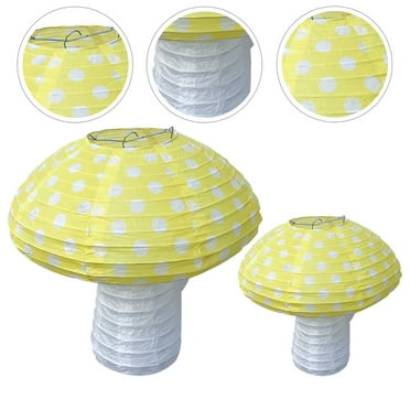 Raindrops Adorable Yellow Mushroom Paper Lanterns for Cottage Core Decor Perfect for Parties and Home Decoration 2pcs
