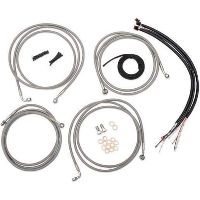 LA Choppers Midnight Complete Cable/Line/Wiring Handlebar Kit for 12"-14" Bars LA-8005KT2B-13M