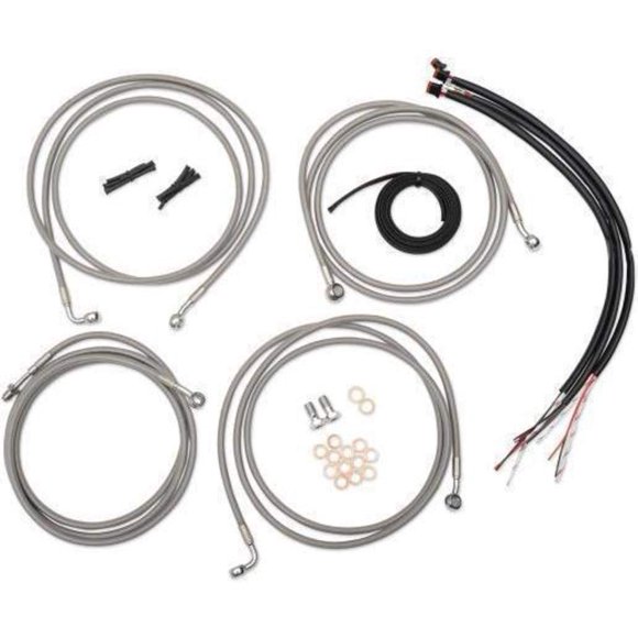 LA Choppers Kit Complet de Guidon de Câble/ligne/câblage Minuit pour Barres de 12 Pouces-14 Pouces LA-8005KT2B-13M