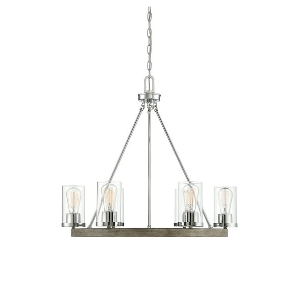 Trade Winds Lighting 5-Light Chandelier In Greywood Chrome
