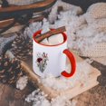 thumbnail image 5 of Vintage Flowers Tritonia In Cream And Rust Colors, 11oz Two-Tone Red Mug, 5 of 7