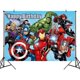 thumbnail image 3 of Juego de vajilla para decoración de fiesta de cumpleaños de Los Vengadores, mantel, vasos de papel, platos y globos de Iron Man, suministros para cumpleaños de bebé, 3 of 5