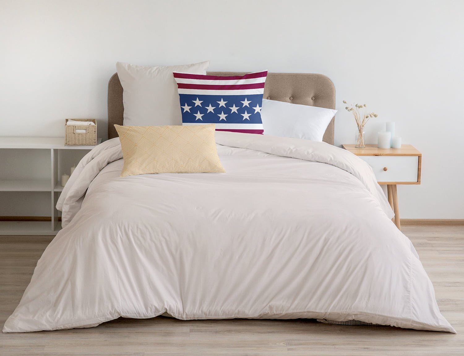 Simply Daisy 20" x 20" Stars and Bars Decorative Throw Pillow, Nautical Navy (1 count)