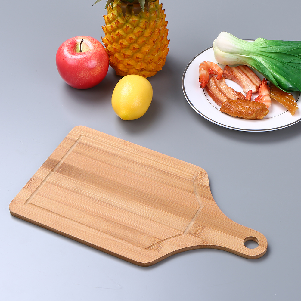 Bamboo Chopping Block Pizza Plate Natural Cutting Board Kitchen