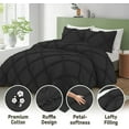 thumbnail image 3 of BedDecor 3 PC Luxury Diamond Ruffle "Black, Full/Queen" 800 TC 100% Long Staple Egyptian Cotton Made Down Alternative Comforter, 3 of 5