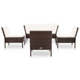 thumbnail image 2 of vidaXL 6 Piece Garden Lounge Set with Cushions Poly Rattan Brown, 2 of 12