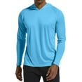 thumbnail image 5 of Homeyce Men's Hooded UPF 50+ Long Sleeve Shirts Uv Spf Performance Fishing Outdoor Lightweight Hoodie with Hood Quick Dry T-Shirts Rash Guards,Sky Blue M, 5 of 7