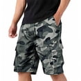 thumbnail image 2 of Mens Cargo Shorts Elastic Waist Drawstring Shorts Relaxed Fit Casual Summer Hiking Shorts with Multi Pockets Dark Gray XL, 2 of 5
