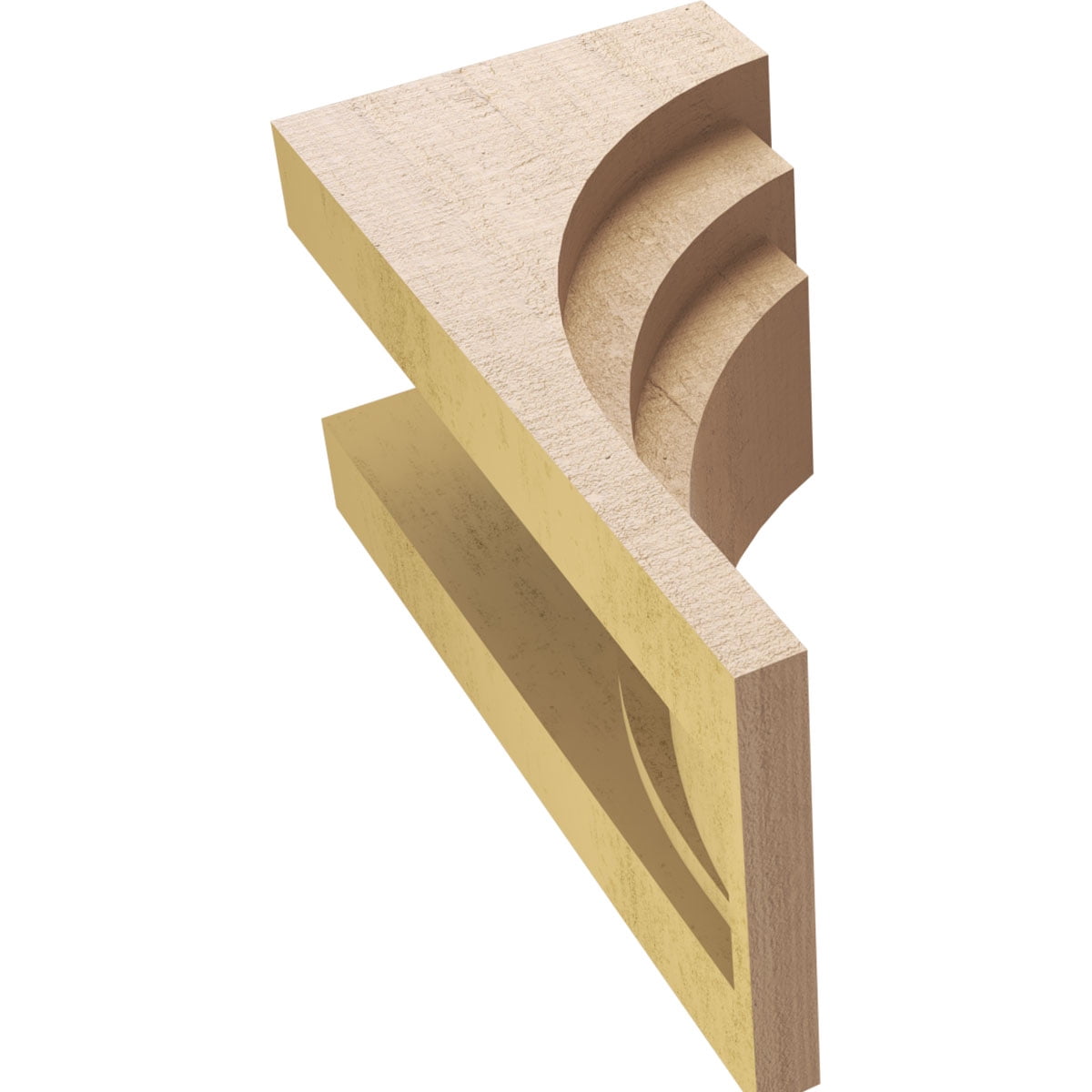 8"W x 8"D x 16"H Wide Rockford Rough Cedar Woodgrain TimberThane Corbel, Primed Tan
