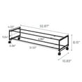thumbnail image 7 of Yamazaki Home Two-Tier Rolling Shoe Rack, Black, Steel, 7 of 7