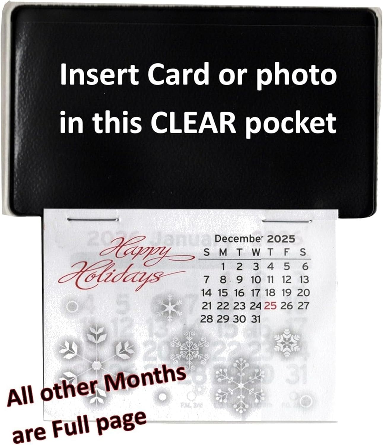 USA Made 2026 Peel and Stick Up Adhesive Business Card Auto Car Truck Calendar (Black, Set of 25)
