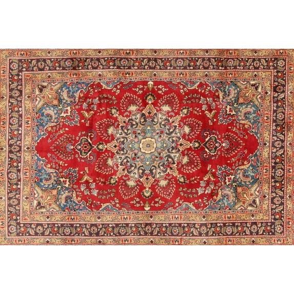 Ahgly Company Machine Washable Indoor Rectangle Traditional Sand Brown Area Rugs, 2' x 5'