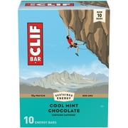 CLIF BAR - Cool Mint Chocolate with Caffeine - Made with Organic Oats - 10g Protein - Non-GMO - Plant Based - Energy Bars - 2.4 oz. (10 Pack)