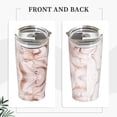 thumbnail image 2 of Rose Gold Texture 20 OZ Stainless Steel Vacuum Insulated Tumblers Lids Travel Coffee Mug, Double Wall Water Cup for Home, Office, Kitchen Outdoor ideal for Ice Drinks or Hot Beverage, 2 of 6