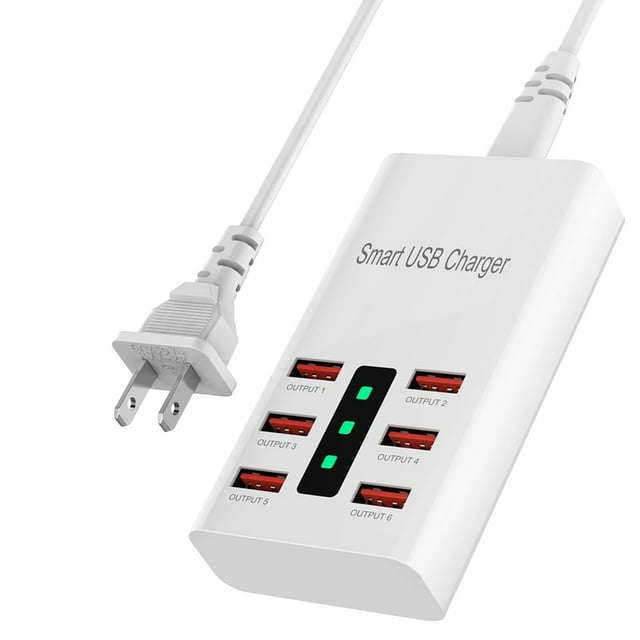 6-Port Quick Charge 30W Wall Charger Travel Fast Charging Adapter