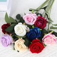 thumbnail image 1 of Juego de 9 rosas artificiales de flores artificiales en diferentes colores, rosas artificiales de tallo largo para decoración (52 cm, 9 colores diferentes), 1 of 5