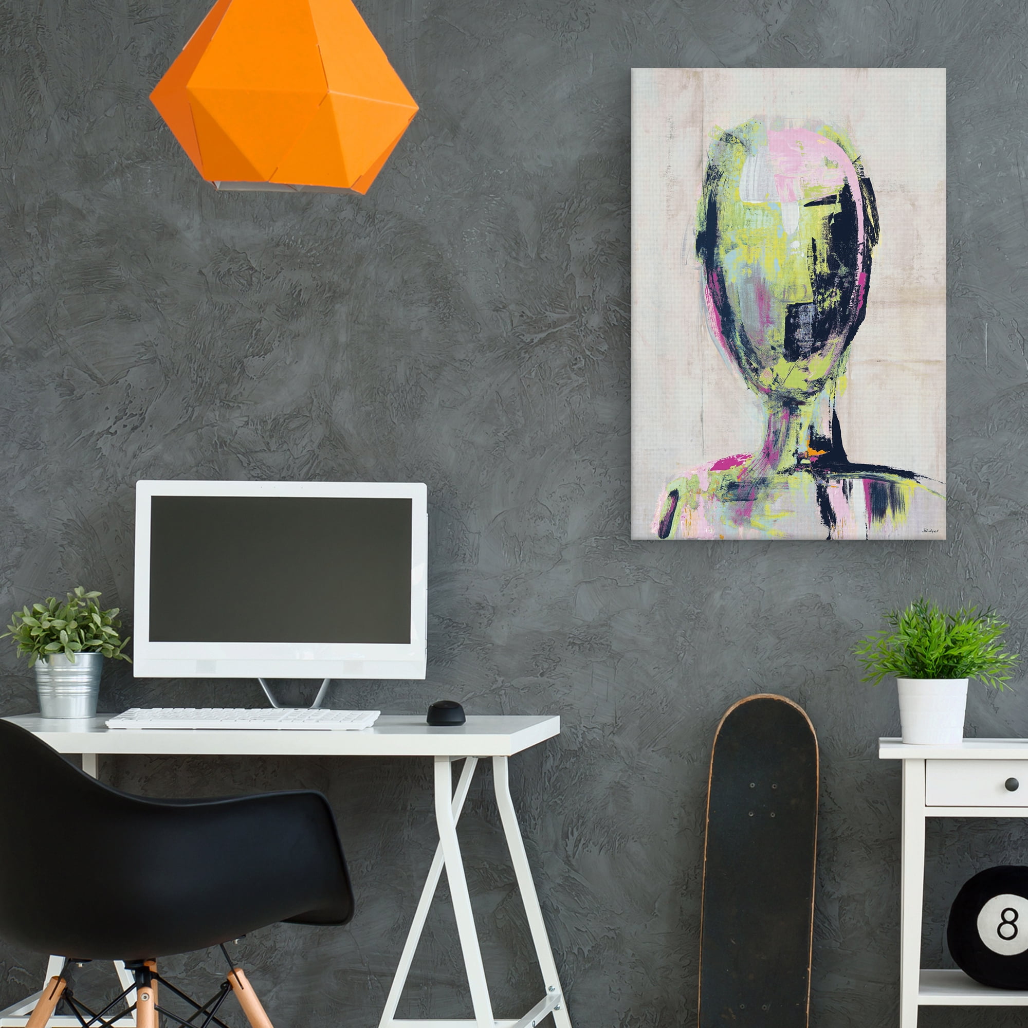 Green with Envy by Phillip Brown Abstract Portrait Canvas Art