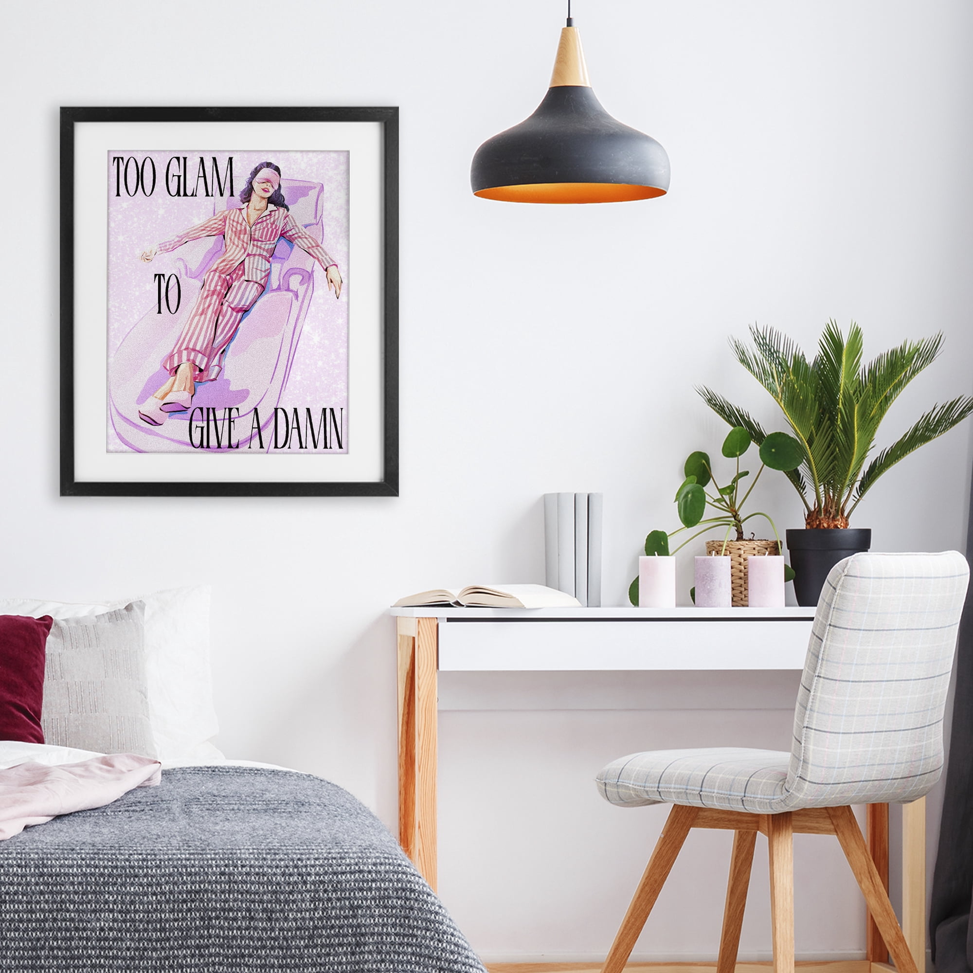 Stupell Industries To Glam To Care Black Framed Print Under Glass, design by Ziwei Li