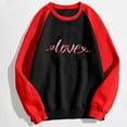 thumbnail image 4 of VALMASS Chandails Surdimensionnés de la Saint-Valentin pour Femmes Manches Raglan Col Rond Hauts Décontractés Amples Imprimés Chandail Blouses (m, Noir-g), 4 of 5
