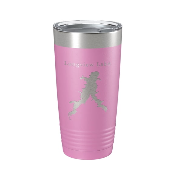 Longview Lake Map Tumbler Travel Mug Insulated Laser Engraved Coffee Cup Missouri 20 oz Light Purple
